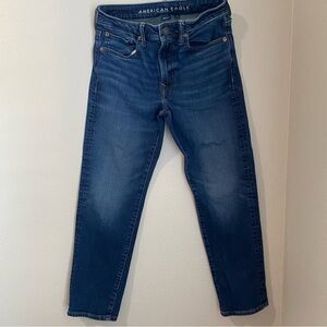 American Eagle Outfitters Men's Dark Blue Slim Straight Jeans